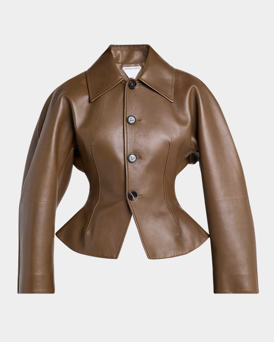 Soft Nappa Leather Waister Shirt Jacket